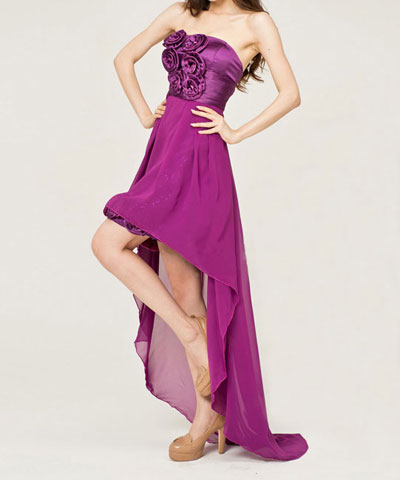 Romantic Purple Wedding Dress-Cheap High Low Prom Dresses - Click Image to Close